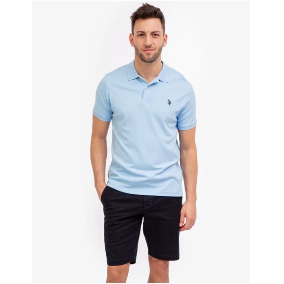 NWT U.S. Polo Assoc. Baby Light Blue Short Sleeve Polo Shirt - Picture 1 of 7